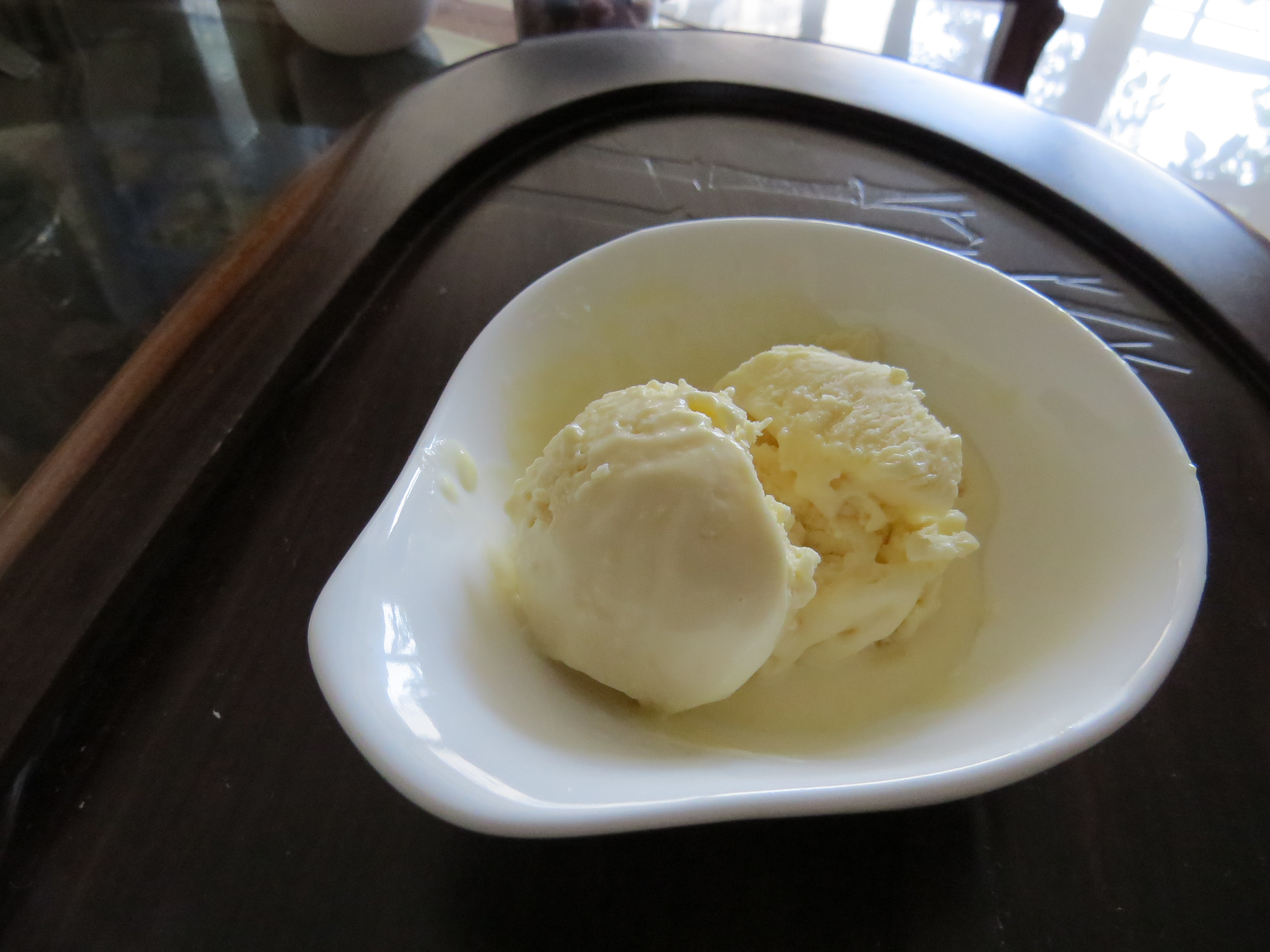 水果蜂蜜冰淇淋（芒果味与榴梿味）