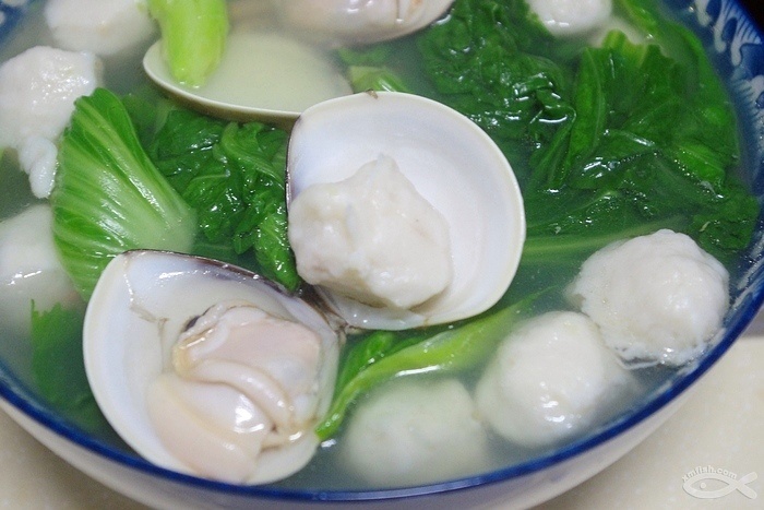 虾丸文蛤芥菜汤的做法