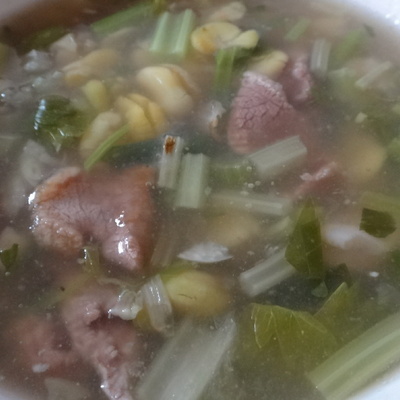 蚕豆炝肉汤的做法