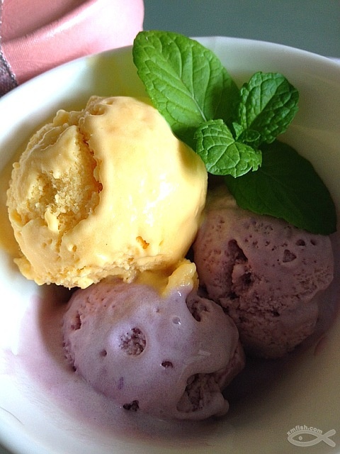 无法抵挡的诱惑-芒果、紫薯冰淇淋的做法